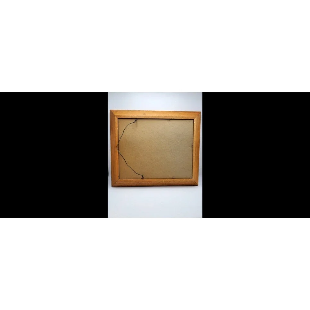 Vintage 1960s Metalcraft OAK Wood Picture Frame 8x10 Mid Century Wide Moulding